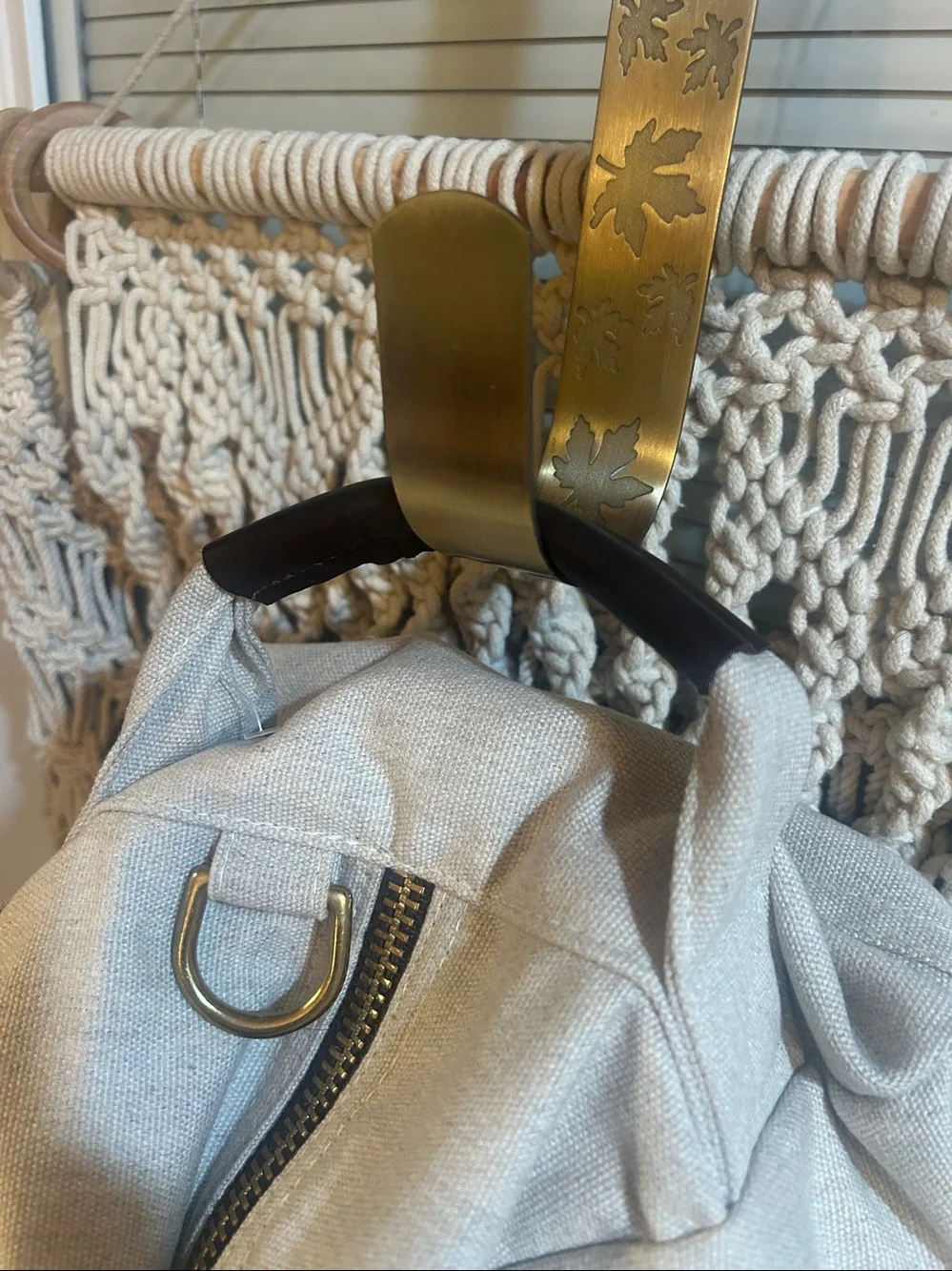 Glen Raven: Sunbrella Khaki Canvas Duffel Bag with Leather Accents